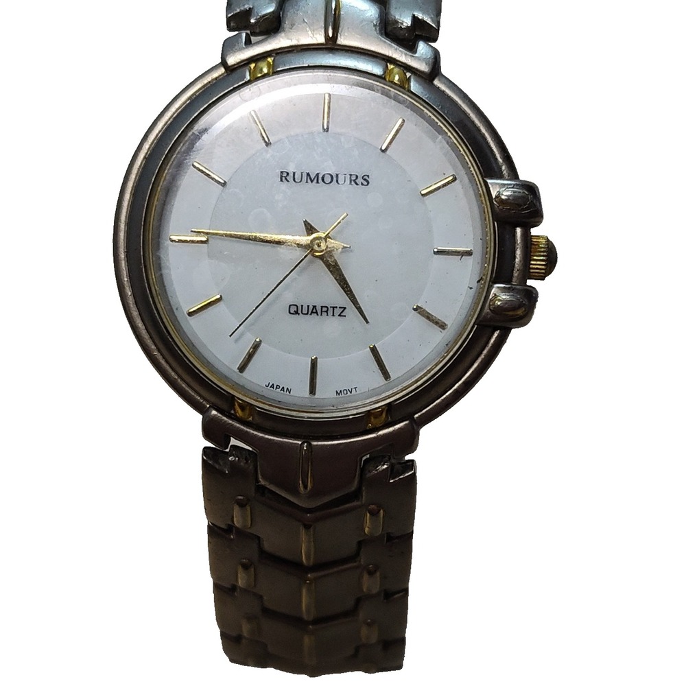 Rumours Womens Watch Japanese Quartz Silver Tone Round White Dial Bracelet Steel